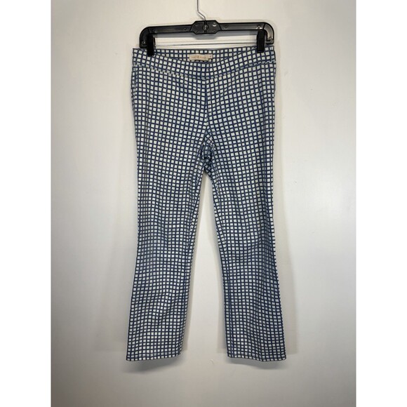 TORY BURCH Women’s  Pant CAPRIS Ankle Blue Haven Plaid Cotton Sz 26 - Picture 3 of 16